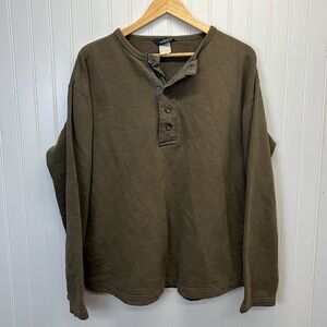 Vintage Woolrich 5 Button Henley‎ Sweatshirt Sz L